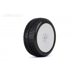 PNEUS JETKO BUGGY 1:8 DIRT SLINGER SUPER SOFT (2) SUR JANTES BLANCHES