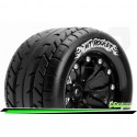 Louise RC - MT-ROCKET - 1-10 Monster Truck Tire Set - Mounted - Sport - Black 2.8 Wheels - 1/2-Offset - Hex 12mm - L-T3201SBH