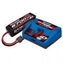 TRAXXAS PACK CHARGEUR 2981G + 1 x LIPO 4S 6700MAH 2890X PRISE TRAXXAS