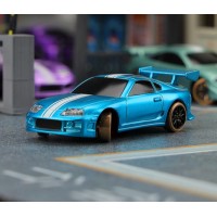 TURBO RACING ENSEMBLE 1/76ÈME MICRO DRIFT BLEUE + PISTE