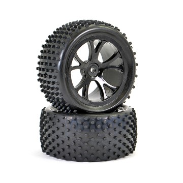 FTX VANTAGE REAR BUGGY TYRE MOUNTED ON WHEELS (PR) - BLACK