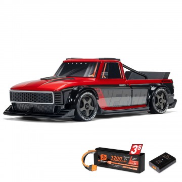 ARRMA 1/12 INFRACTION GROM 3S 4X4 Ready-To-Run Brushless All-Road Street Bash (Battery & Charger Included), Red/Black