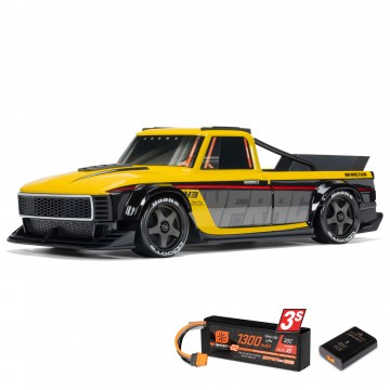 ARRMA 1/12 INFRACTION GROM 3S 4X4 Ready-To-Run Brushless All-Road Street Bash (Battery & Charger Included), Yellow/Black
