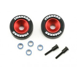 TRAXXAS - MACHINED ALUMINUM WHEELS W/ RUBBER TIRES (WHEELIE BAR) (2) 5186