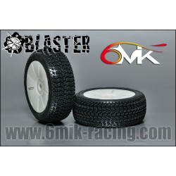 6MIK PNEUS BLASTER 1/8 BUGGY GOMME 15/25 COLLES SUR JANTES BLANCHES