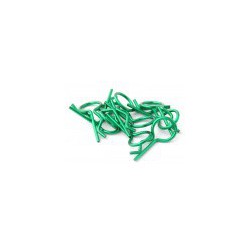 HOBBYTECH CLIPS DE CARROSSERIE 1/8 (10PCS) VERTS METALISES 