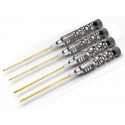 ARROWMAX - SET DE CLES ALLEN1.5, 2.0, 2.5 ET 3.0 X120MM - 4 PCES MANCHE NID D ABEILLE AM410991